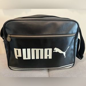 Puma black messenger bag with laptop sleeve